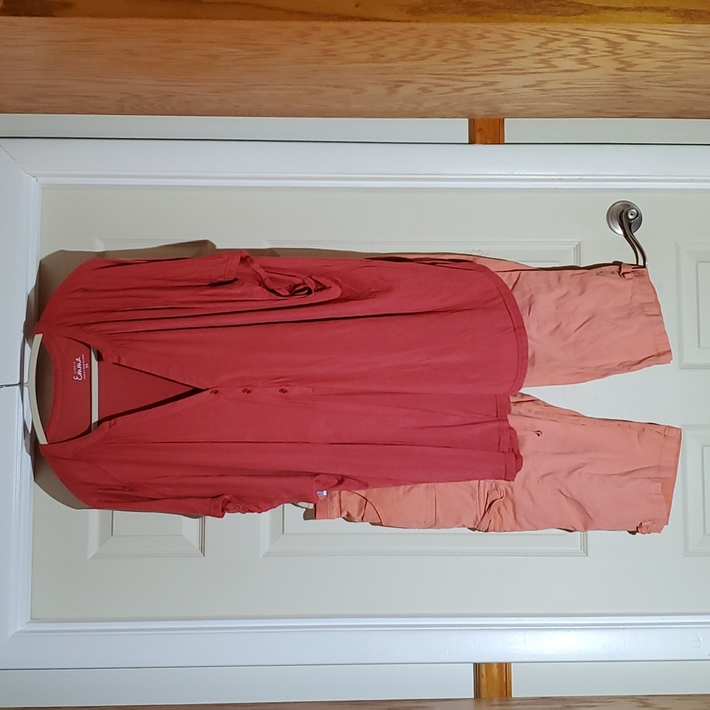 Plus size orange summer set 2pc (542)
